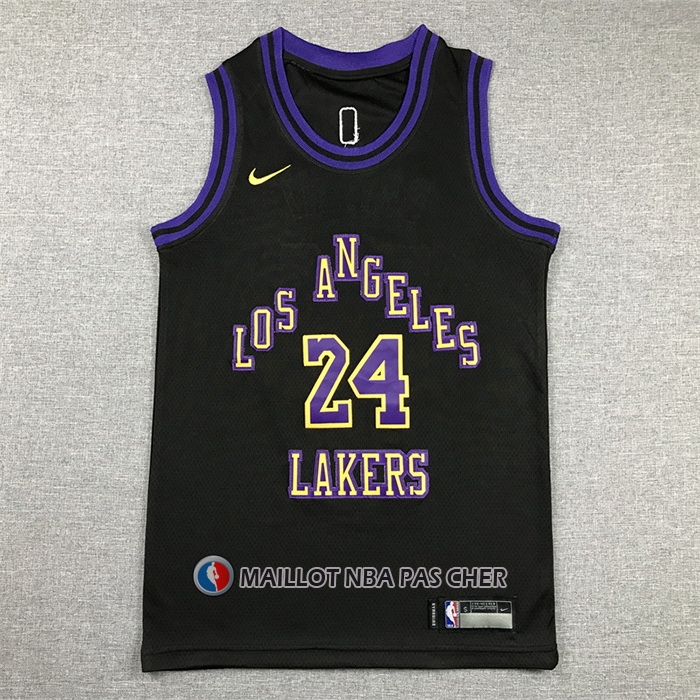 Maillot Enfant Los Angeles Lakers Kobe Bryant NO 24 Ville 2023-24 Noir